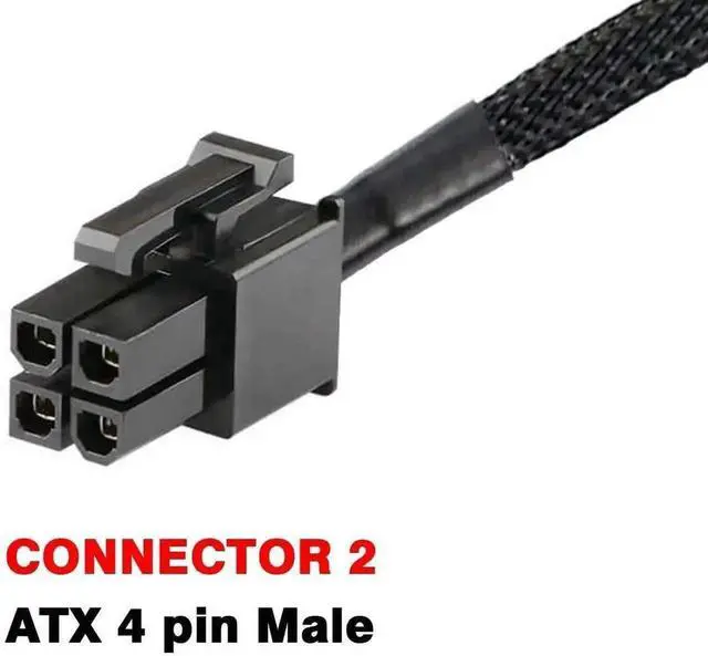 Alt view image 4 of 5 - ATX CPU 4 Pin Female to Male Motherboard Power Extension Cable, 12V CPU Power Supply Cord 24 Inches, Pack of 2