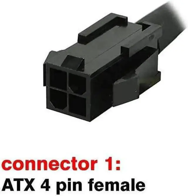 Alt view image 3 of 5 - ATX CPU 4 Pin Female to Male Motherboard Power Extension Cable, 12V CPU Power Supply Cord 24 Inches, Pack of 2