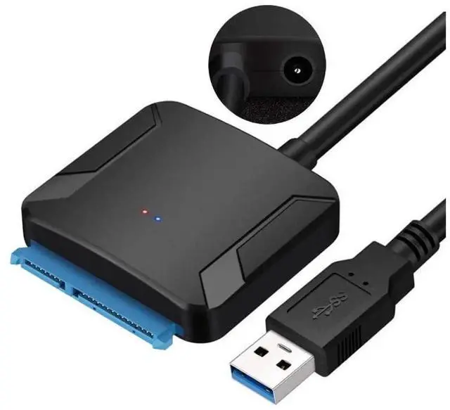 Alt view image 5 of 7 - USB 3.0 to SATA Adapter Cable with Power Supply, UASP SATA III Hard Drive Converter for 2.5 Inch & 3.5 Inch HDD SSD, Super Speed SATA to USB 3.0 Adapter