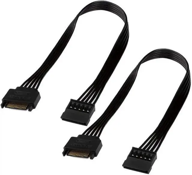 Alt view image 5 of 5 - 15 Pin SATA Power Extension Cable, SATA Male to Female Power Extender Adapter Cord 24 Inches for HDD SSD Hard Drive Disk, Desktop PC Storage Upgrade (2 Pack)