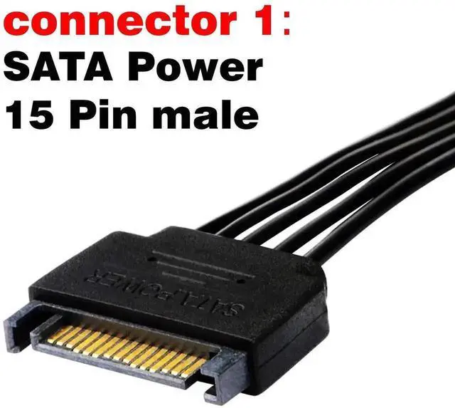 Alt view image 3 of 5 - 15 Pin SATA Power Extension Cable, SATA Male to Female Power Extender Adapter Cord 24 Inches for HDD SSD Hard Drive Disk, Desktop PC Storage Upgrade (2 Pack)