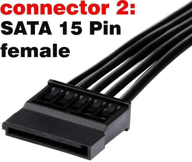 Alt view image 2 of 5 - 15 Pin SATA Power Extension Cable, SATA Male to Female Power Extender Adapter Cord 24 Inches for HDD SSD Hard Drive Disk, Desktop PC Storage Upgrade (2 Pack)