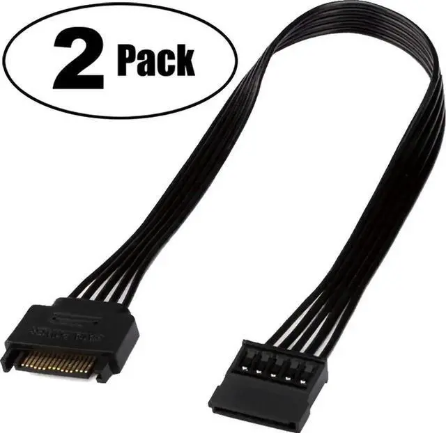 Alt view image 4 of 5 - 15 Pin SATA Power Extension Cable, SATA Male to Female Power Extender Adapter Cord 24 Inches for HDD SSD Hard Drive Disk, Desktop PC Storage Upgrade (2 Pack)