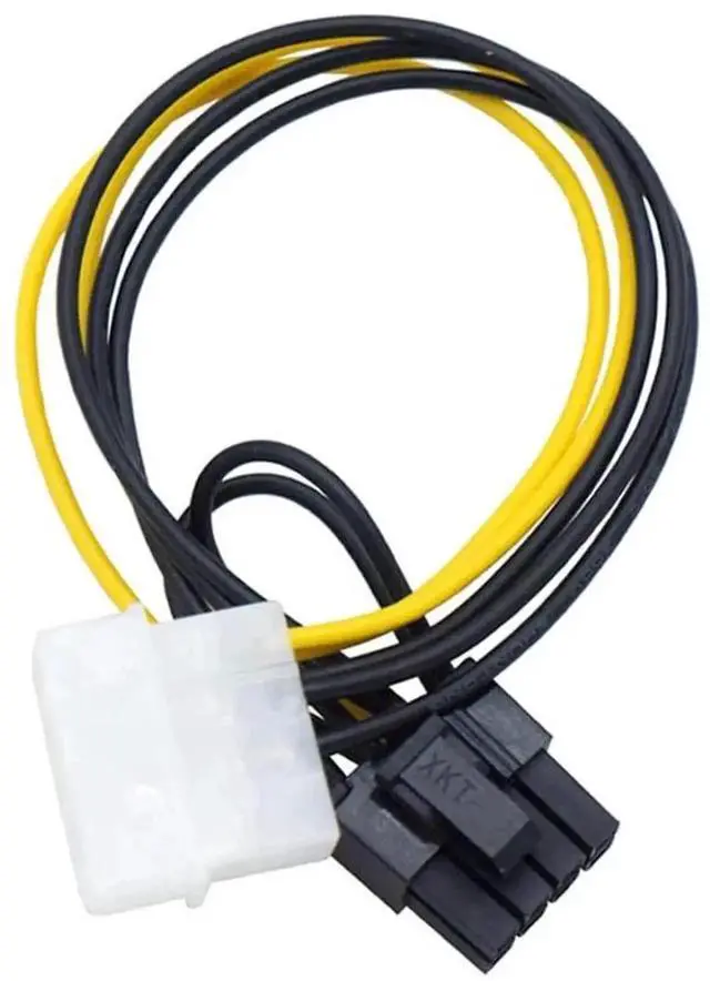 Alt view image 6 of 6 - 2 Packs 4 Pin Molex to 8 Pin (6+2Pin) GPU Power Supply Cable 8.6 Inch 22cm, Molex 4P to PCIe 8Pin Graphics Card Power Adapter Cord for Desktop Gaming Video Card Upgrade