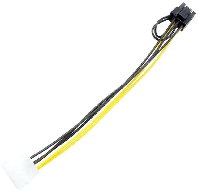 Alt view image 2 of 6 - 2 Packs 4 Pin Molex to 8 Pin (6+2Pin) GPU Power Cable 8.6Inch 22cm, Molex 4P to PCIe 6+2 Pin Graphics Card Power Adapter Cord for Desktop Gaming Video Card Hardware Upgrade