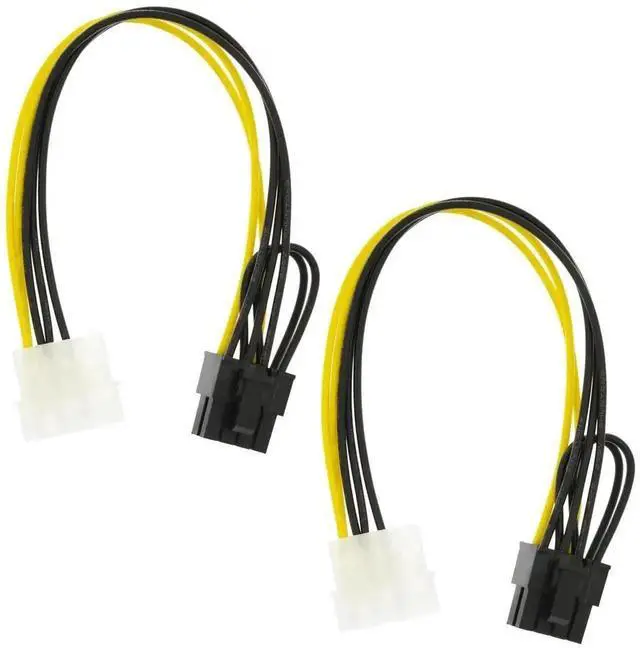 Main image of 2 Packs 4 Pin Molex to 8 Pin (6+2Pin) GPU Power Cable 8.6Inch 22cm, Molex 4P to PCIe 6+2 Pin Graphics Card Power Adapter Cord for Desktop Gaming Video Card Hardware Upgrade
