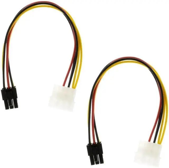 Main image of 2 Pack 4 Pin Molex to 6 Pin GPU Power Supply Cable 8.6 Inch 22cm, Molex 4P to PCIe 6Pin Graphics Card Power Adapter Cord for Desktop Gaming Video Card PC Hardware Upgrade