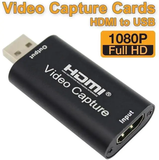 Main image of HDMI Video Capture Card, Aluminum HDMI to USB 1080P Audio Video Capture Device, Full HD Video Recording, Compatible with DSLR, Camcorder, Action Cam for HD Video Acquisition, Live Streaming on PC and