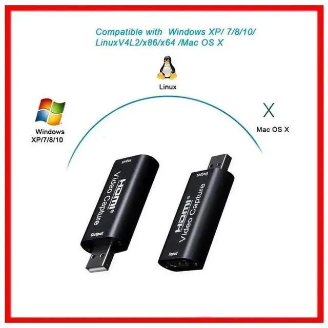 Alt view image 7 of 7 - HDMI Video Capture Card, Aluminum HDMI to USB 1080P Audio Video Capture Device, Full HD Video Recording, Compatible with DSLR, Camcorder, Action Cam for HD Video Acquisition, Live Streaming on PC and