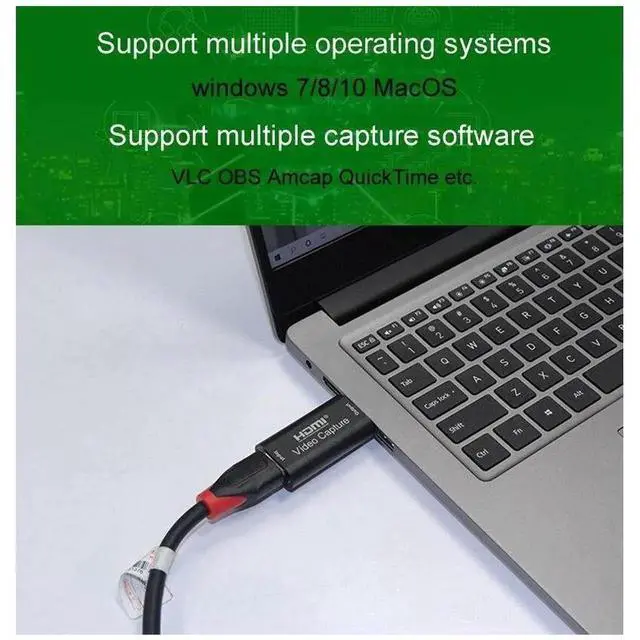 Alt view image 3 of 7 - HDMI Video Capture Card, Aluminum HDMI to USB 1080P Audio Video Capture Device, Full HD Video Recording, Compatible with DSLR, Camcorder, Action Cam for HD Video Acquisition, Live Streaming on PC and