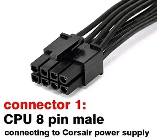 Alt view image 2 of 2 - CPU 8 Pin Female to ATX 4 Pin Male Power Converter Extension Cable 9.5 Inch, 4Pin to 8Pin Motherboard CPU Power Adapter Cord for Desktop PC Mainboard Power Supply Upgrade