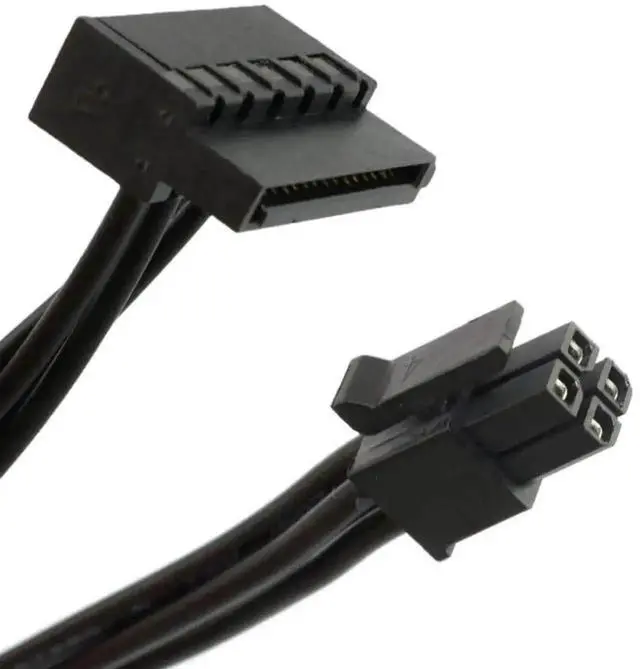 Alt view image 3 of 3 - ATX Mini 4 Pin to 2X Right-Angle SATA Power Cable for Lenovo Motherboard, Mini 4P to Dual Right Angle SATA HDD Power Adapter Cord 18 Inch (46cm), Black Chassis Wiring Accessory