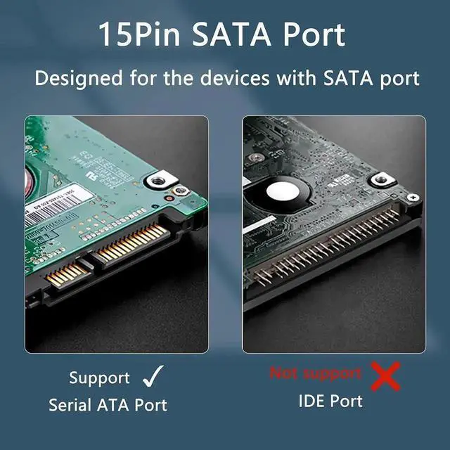 Alt view image 3 of 7 - 15Pin SATA Male to 5 x 15Pin SATA Female Right Angle Power Splitter Cable 50CM, SATA Hard Drive Power Extension Adapter Cord, Right-Angle SATA Splitter for HDD SSD Storage Expansion