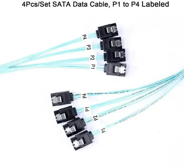 Alt view image 2 of 6 - 0.5M SATA III Cable 4Pcs/Set, Thin SATA 6Gbps HDD SSD Data Cable 1.6FT, SATA 3 Data Replacement Cord for Desktop PC, Server, Bitcoin Mining Rig, SSD, HDD, CD DVD Drives and RAID Storage System