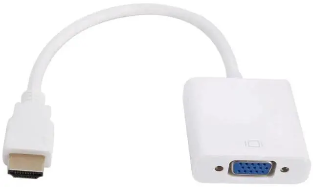 Alt view image 2 of 7 - 20CM HDMI to VGA Converter Cable with Audio & Power Supply, HDMI Male to VGA Female Adapter, White, Compatible with Laptop, Monitor, Projector, DVD Player