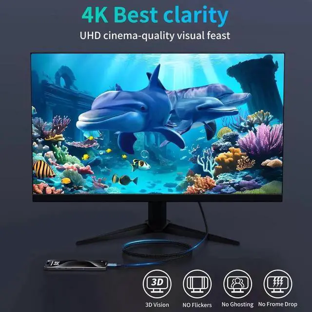 Alt view image 5 of 7 - 6.6FT USB C to USB C Data Transfer Cable, USB 3.1 Gen 2 Type-C Monitor Cable, Supports 4K Video, 10Gbps Data Speed & 100W PD Fast Charging, High Speed USB-C Cord Compatible with Laptops, Tablets, Exte