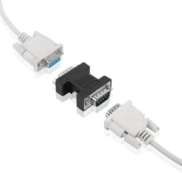 Alt view image 2 of 6 - DB9 RS232 Male to Male Serial Adapter, 9 Pin DB9 Male to DB9 Male Coupler Extender Connector, Serial Port Converter for Industrial Equipment, POS Machine and Serial Communication Devices, Black