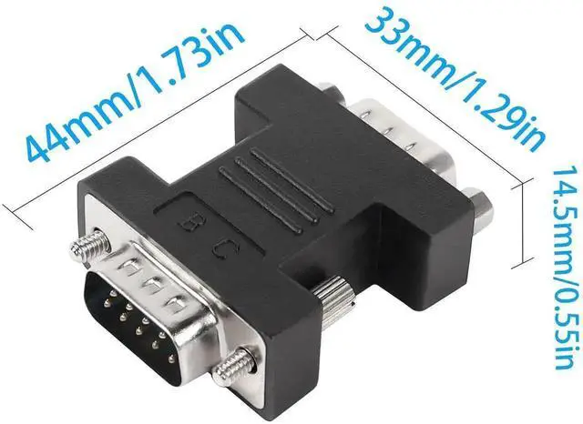 Alt view image 4 of 6 - DB9 RS232 Male to Male Serial Adapter, 9 Pin DB9 Male to DB9 Male Coupler Extender Connector, Serial Port Converter for Industrial Equipment, POS Machine and Serial Communication Devices, Black
