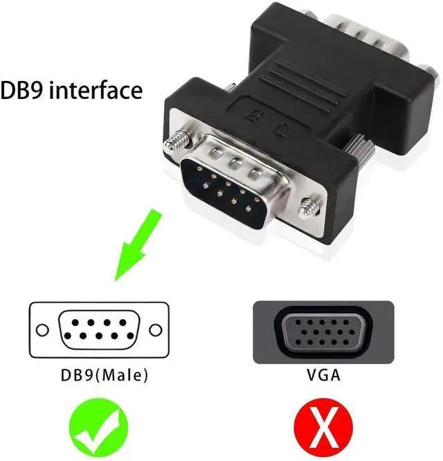 Alt view image 5 of 6 - DB9 RS232 Male to Male Serial Adapter, 9 Pin DB9 Male to DB9 Male Coupler Extender Connector, Serial Port Converter for Industrial Equipment, POS Machine and Serial Communication Devices, Black