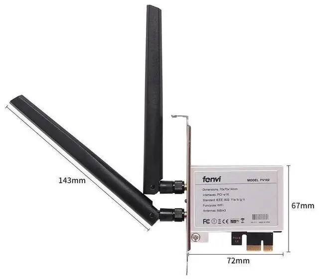 Alt view image 6 of 6 - FV-102 M.2 2230 Key A+E to PCI-E Wireless Adapter, NGFF M.2 WiFi Bluetooth Converter Card, Supports WiFi 6E AX210, WiFi 6 AX200, 9260, 8265, MT7921K, Compatible with PCIe X1/X4/X8/X16 Desktop Slots