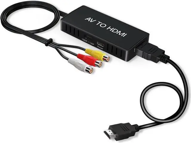 Main image of RCA to HDMI Converter, AV Composite to HDMI Adapter, Supports PAL/NTSC, 720P/1080P Output, Compatible with Wii, PS2, VHS, VCR, DVD, Xbox, N64 for Modern HD TVs