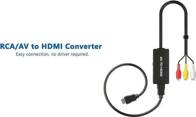 Alt view image 7 of 7 - RCA to HDMI Converter, AV Composite to HDMI Adapter, Supports PAL/NTSC, 720P/1080P Output, Compatible with Wii, PS2, VHS, VCR, DVD, Xbox, N64 for Modern HD TVs