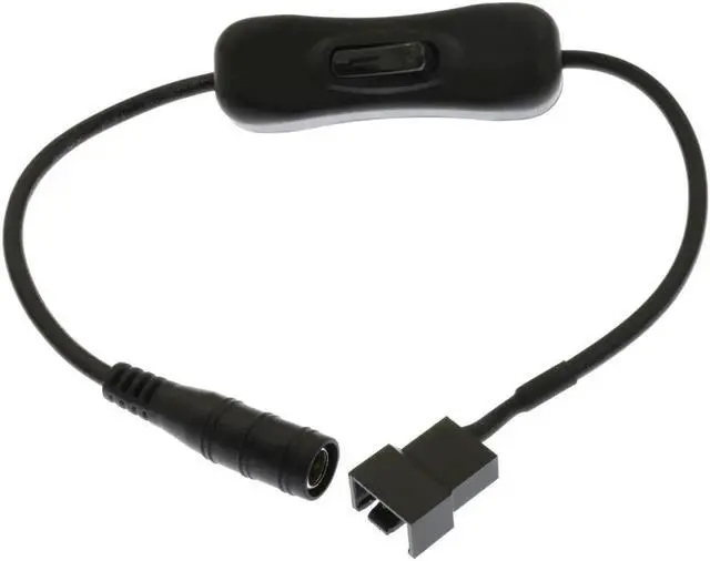 Main image of 11.8 Inch DC Power Plug to 3/4-Pin PC Fan Power Adapter Cable with ON/OFF Switch, DC Jack to 3Pin/4Pin Cooling Fan Power Cord for Computer Case Fan