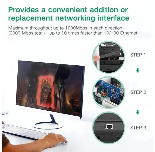 Alt view image 6 of 6 - PCI Express Gigabit Ethernet Network Card, 10/100/1000Mbps RJ45 LAN Adapter PCI-E Network Controller Card for Desktop PC