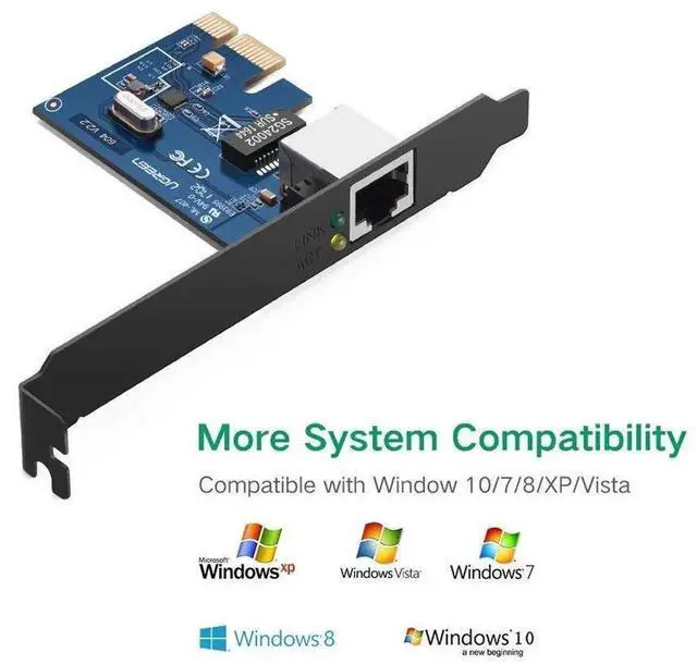 Alt view image 4 of 6 - PCI Express Gigabit Ethernet Network Card, 10/100/1000Mbps RJ45 LAN Adapter PCI-E Network Controller Card for Desktop PC