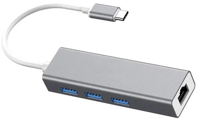 Alt view image 3 of 7 - Type-C to RJ45 Ethernet Adapter, 100Mbps USB3.0 Hub Combo, Type C to RJ45 Network Card with USB 3.0 Port, Portable Network Converter