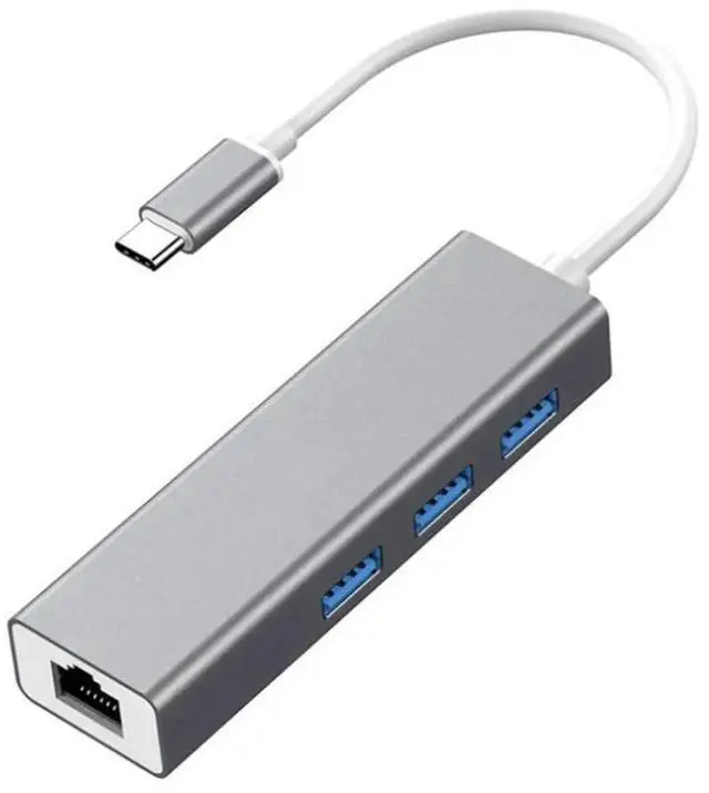 Alt view image 7 of 7 - Type-C to RJ45 Ethernet Adapter, 100Mbps USB3.0 Hub Combo, Type C to RJ45 Network Card with USB 3.0 Port, Portable Network Converter
