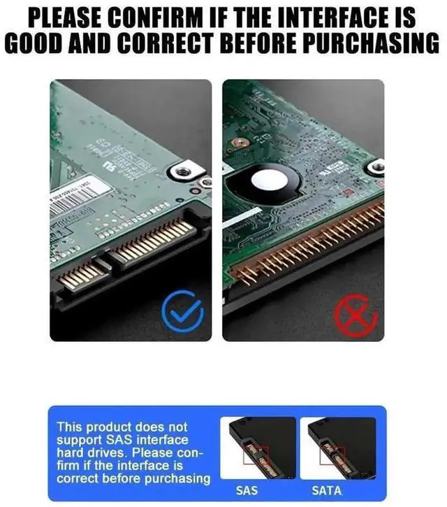 Alt view image 3 of 7 - SATA to USB 3.0 & USB-C Adapter Cable for 2.5 Inch HDD SSD, External Hard Drive Converter Support UASP Protocol, High Speed Hard Disk Data Transfer Cable, Black, eokCXOY