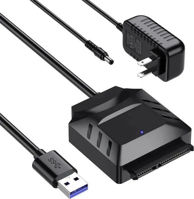 Main image of SATA to USB 3.0 Adapter, USB 3.0 Hard Drive Converter for 2.5/3.5 Inch HDD & SSD, External Hard Drive Reader, 12V/2A Power Supply Included for 3.5 Inch Hard Disk