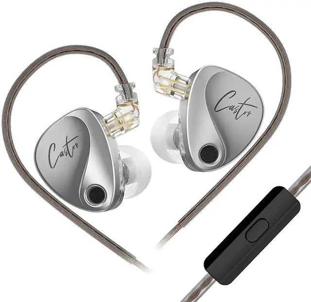 Main image of Castor In Ear Monitor, HiFi Improved Bass IEM Earphones, Dual-Dynamic Driver Gaming Earbuds, 2PIN-C Detachable Cable Wired In-Ear Headphones for Audiophiles, Musicians & Game Players