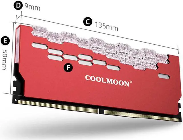 Alt view image 4 of 7 - Weastlinks RA-2 RAM Memory Heat Sink Cooler, 5V 3Pin ARGB Metal Memory Cooling Radiator, Addressable RGB RAM Cooler for Desktop PC Memory Module, Computer Cooling Accessories