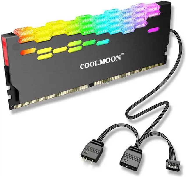 Alt view image 6 of 7 - Weastlinks RA-2 RAM Memory Heat Sink Cooler, 5V 3Pin ARGB Metal Memory Cooling Radiator, Addressable RGB RAM Cooler for Desktop PC Memory Module, Computer Cooling Accessories