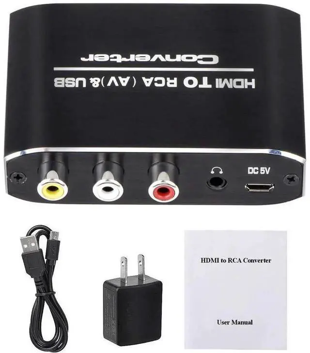 Alt view image 3 of 7 - HDMI to RCA Converter, HDMI2AV Adapter Box Support 1080P@60Hz 1920×1080, Convert HDMI Signal to CVBS AV Composite Video L/R Audio, NTSC & PAL Output, Compatible HD Devices to Old TV, eokCXOY
