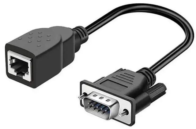 Main image of DB9 Male to RJ45 8P8C Female Adapter Cable, Serial RS232 Modular Converter Extender Cable, 15CM