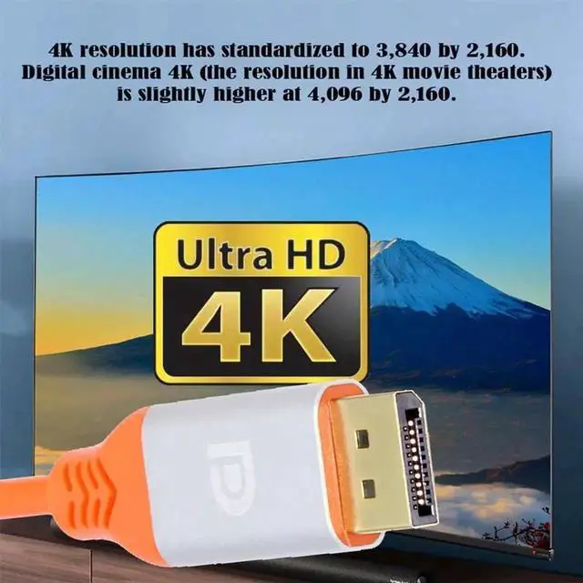 Alt view image 5 of 7 - 1M DisplayPort to DisplayPort Male to Male Cable, 4K Ultra High Flex Soft DP Monitor Cable, Super Flexible Cord for PC Graphics Card Gaming Monitor