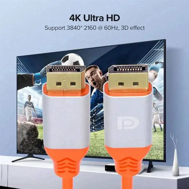 Alt view image 3 of 7 - 1M DisplayPort to DisplayPort Male to Male Cable, 4K Ultra High Flex Soft DP Monitor Cable, Super Flexible Cord for PC Graphics Card Gaming Monitor
