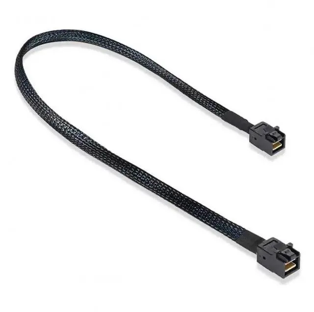 Alt view image 7 of 7 - 50cm Mini SAS HD SFF-8643 to SFF-8643 Internal Server Cable, High Density Mini SAS Data Cable for RAID Controller Hard Disk Backplane
