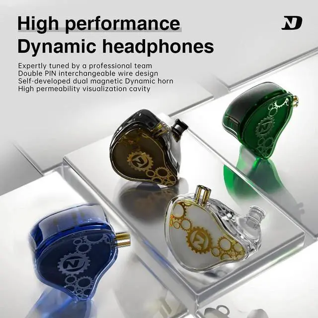 Alt view image 7 of 7 - ND Venus In Ear Monitor Headphones, 10mm Double Magnetic Dynamic Driver IEM Earphones, HiFi Wired Gaming Earbuds, 2 Pin Detachable Cable with Microphone, USB-C Plug, Blue