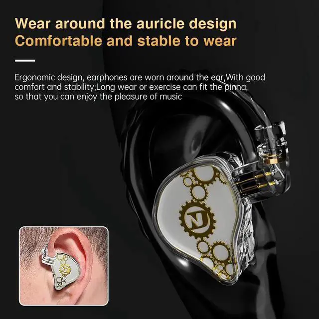 Alt view image 6 of 7 - ND Venus In Ear Monitor Headphones, 10mm Double Magnetic Dynamic Driver IEM Earphones, HiFi Wired Gaming Earbuds, 2 Pin Detachable Cable with Microphone, USB-C Plug, Blue