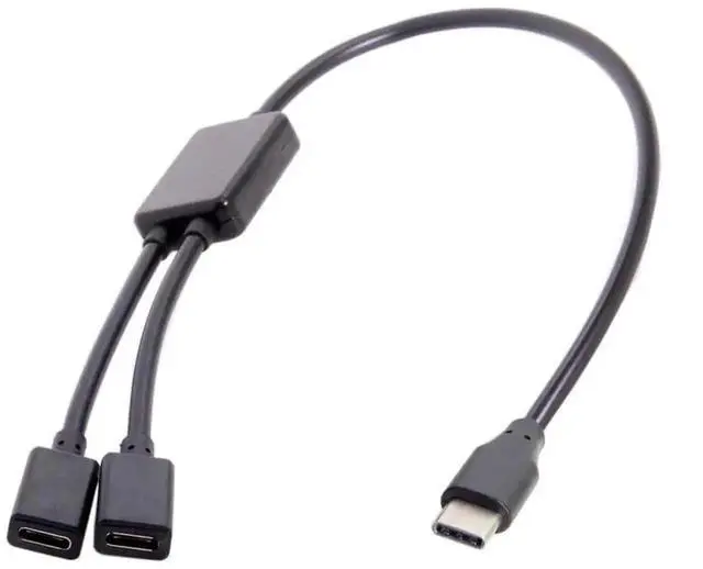 Alt view image 2 of 7 - USB Type-C 1 to 2 Splitter Y Cable, USB 2.0 USB-C Male to Dual USB-C Female Hub Extension Cord, 480Mbps Data Transfer for Laptop, Mouse, Flash Drive, 30CM
