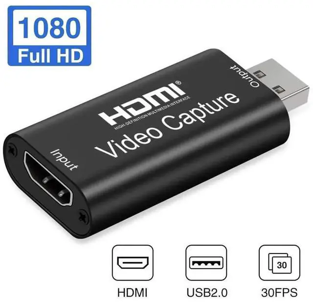 Main image of HDMI to USB 2.0 Audio Video Capture Card, 1080P 30fps HD Video Recorder Adapter for Gaming, Streaming, Teaching, Video Conference and Live Broadcasting