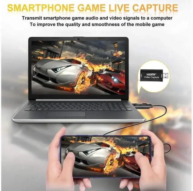 Alt view image 2 of 7 - HDMI to USB 2.0 Audio Video Capture Card, 1080P 30fps HD Video Recorder Adapter for Gaming, Streaming, Teaching, Video Conference and Live Broadcasting