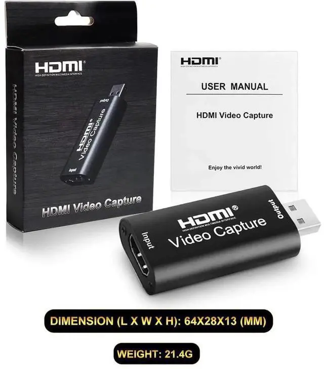 Alt view image 3 of 7 - HDMI to USB 2.0 Audio Video Capture Card, 1080P 30fps HD Video Recorder Adapter for Gaming, Streaming, Teaching, Video Conference and Live Broadcasting
