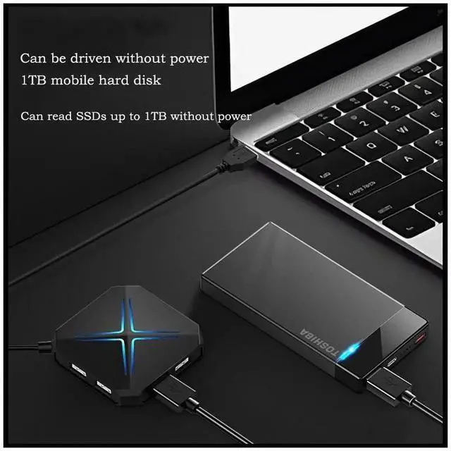 Alt view image 5 of 7 - USB 2.0 Multi-Function Hub, 1-to-6 USB Splitter Expander with Card Reader & 3.5mm Audio Jack, Supports Microphone and Audio Output