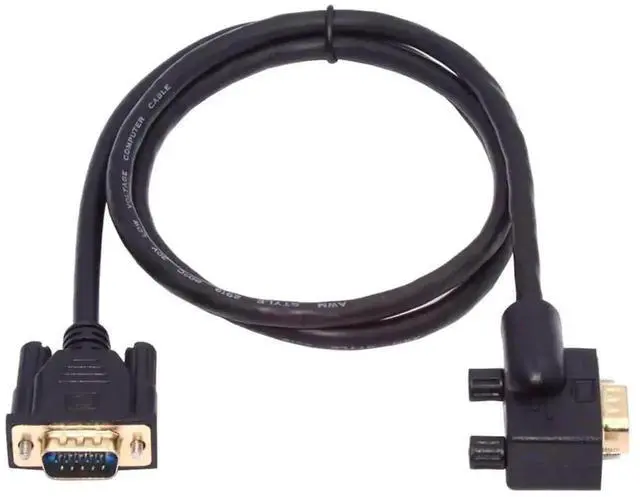 Alt view image 6 of 7 - 1m 90 Degree VGA RGB Cable Right Angle Male to Straight Male Extension Cord, Premium 3COAX+6C Shielded Wiring, High Resolution VGA Video Cable for PC, Computer, Monitor, Projector, Desktop