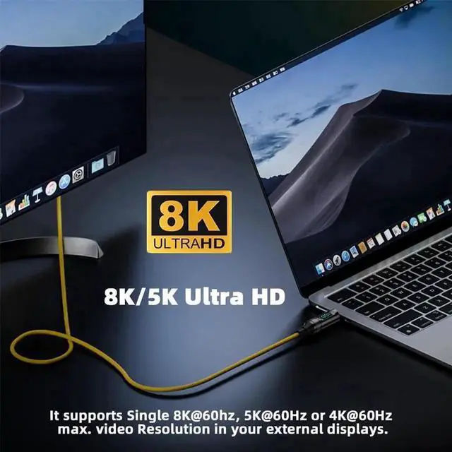 Alt view image 2 of 6 - 20cm USB-C to USB-C Cable with Smart LED Power Display, 100W PD Fast Charging, 20Gbps Data Transfer, 8K Video Output Type-C Male to Male Cord for Laptop, External SSD, Smartphone